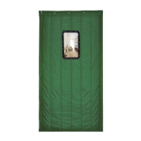 鸣固 保暖棉门帘 冬季加厚防风挡风隔断帘 商场厂房车间隔音防寒帘 军绿色 1*2m(40*60cm窗口)