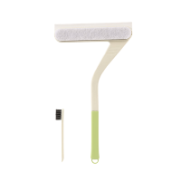 鸣固 刮板 便捷卫生间镜子字7刮水板擦窗好用自带小刷子 绿色 43*24cm 2把