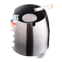 鸣固 不锈钢烟灰缸 防飞灰防风防摔金属加厚烟缸带烟柱 KTV网吧酒店办公室酒吧 约8*7.5cmCW264382