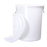 鸣固 大垃圾桶 储水桶圆形 酒店餐厅工业环卫物业大容量塑料桶加厚收纳水桶 100L白色带盖 TS110642477