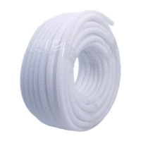 鸣固 波纹管阻燃PP塑料波纹软管电线套管保护软管穿线管加厚电工绝缘套管白色 普通-外径20内径16/50米