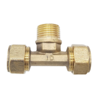 鸣固 太阳能热水器1418铝塑管配件铜接头T18*1/2外丝异径三通1/2外丝