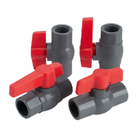 鸣固 pvc球阀 给水40MM--灰色八角内丝款红柄球阀