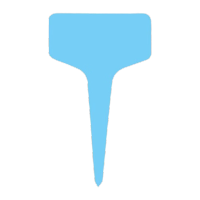 鸣固 T型插地PVC标签(500个)塑料园艺标签多肉植物标签插地记号牌绿植标牌 蓝色 6×10cm