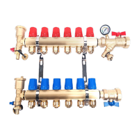 鸣固 地暖分水器 黄铜加厚地热分水器集水器手动控制1寸 大流量10路套装