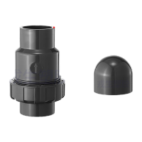 鸣固  UPVC球型止回阀单向阀水管立式逆止流水阀中间阀工业PVC管件配件 DN80(内径90mm)半球款