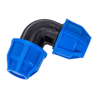 鸣固 开关免热熔活接硅芯管配件 PE蓝帽快接弯头63(2寸)