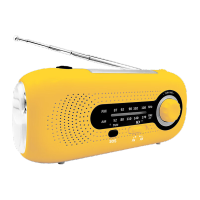 鸣固 SOS防灾应急太阳能手摇发电天气收音机 5LED手电筒4档变焦Type-C橙色