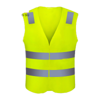 鸣固 防汛警示反光背心反光衣交通骑行马甲环卫执勤安全服荧光 两横四点魔术贴款