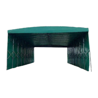 鸣固 伸缩式防雨棚宽6米 长15米 高6米含架子+顶篷布+2面长围布(定制产品不退不换)