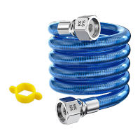 鸣固   304不锈钢波纹管 热水器进水管软管 4分水管金属冷热水管  蓝色[2米]一体成型防烫隔热