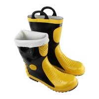 鸣固 消防鞋 森林防火防砸防割防酸碱消防靴 消防战斗胶鞋 训练钢板鞋底防刺穿足部防护靴 02款消防靴38码