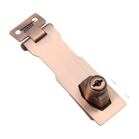 鸣固 双开柜门锁抽屉锁 带锁锁牌 4寸[红古]