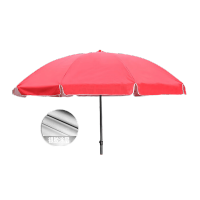 鸣固 圆形遮阳伞 2.1米红+三层骨架+牛津银胶布