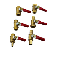 鸣固 铜球阀 双内丝宝塔 活接内外丝 气动气泵 小红柄阀门 开关配件 普通宝塔球阀内螺纹10mm-3分