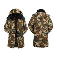 鸣固 迷彩劳保大衣冬季加厚保暖防寒服迷彩棉服应急救灾棉大衣 蓝色迷彩 M[165]