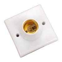 鸣固 E27螺口方形灯座 楼道插座墙壁工程平灯头平灯座 暗装86*86铝圈内胆 ZL5043 TS034073458