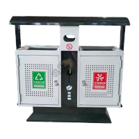 鸣固 户外环卫垃圾桶铁质双分类果皮箱市政景区物业街道垃圾箱 镀锌板 双分类垃圾桶 KS033328