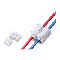 鸣固 按压式接线端子 灯具导线接头 小电流通用接线器 CH2二进二出*100只