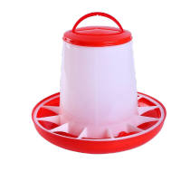 鸣固 鸡饲料桶 加厚带盖连网鸡用饲料桶鸡料桶鸭鹅食槽料盆喂料喂水 直径34*高27cm 装6kg连网料桶