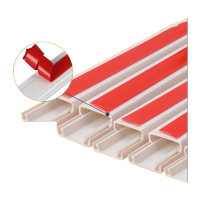 鸣固 PVC线槽 带胶明装方形阻燃白色走线槽电线电缆保护套管 24*14mm 1米/根 5根装背胶颜色红蓝随机发