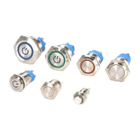 鸣固 金属按钮开关带灯防水电源按键开关12MM短款环形自锁12-24V MGL0387