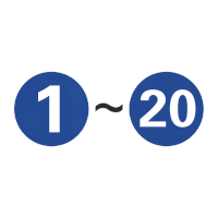 鸣固 磁性数字号码牌 机器机台序号设备编号重复使用橡胶软磁圆牌 15*15cm蓝底白字(1-20) KS504602