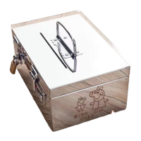 鸣固 不锈钢密码箱26*18*12cm 密码锁+挂锁20万存钱罐刻字款 TS196851979