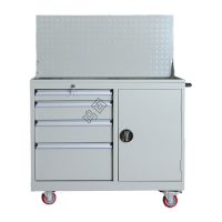 鸣固 多功能抽屉式工具柜 移动推车工具箱汽修工具车维修工具车 四抽一门工具车灰白色+挂板