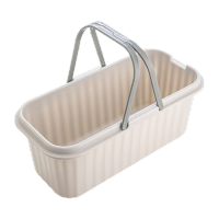 鸣固 拖把桶大号带轮家用拖地桶长方形单桶平板拖把桶拖布桶 长方形塑料拖把桶 白色带轮 大号 TS148811331