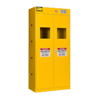 鸣固 气瓶柜安全柜防爆柜 黄色900*450*1900双瓶二代警报 TS086892198