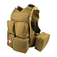 鸣固 森林消防多功能携行马甲阻燃轻量化单人快拆战术背心森林扑火背心卡其色双包款L TS097011671