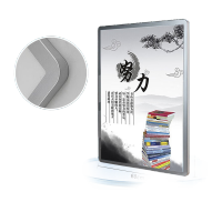 鸣固 磁吸海报框圆角展示框架电梯广告框亚克力展板画框铝合金挂墙相框 银边银面KT款 60*80cm