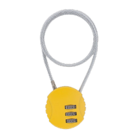 鸣固 防盗密码锁加长钢丝绳挂锁 头盔锁黄色绳长80cm TS244799546