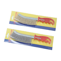 鸣固 尼龙丝刷 塑料柄刀型刷清洁工业铜丝除锈钢丝刷 4*24.5cm 100g 2只 TS126752909