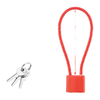 鸣固 钢丝绳挂锁 红色总长28cm[锁住内高12厘米]不通开 配3钥匙 TS198513150