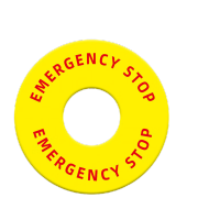 鸣固 设备按钮标识牌黄底红字 全英文 5个 6*6CM TS271438990