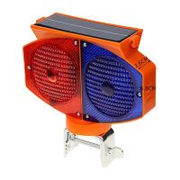 鸣固 太阳能警示爆闪灯 LED双面猫眼灯红蓝闪光路障灯夜间道路施工护栏灯路锥灯 铁架卡扣款 TS160464160