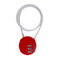 鸣固 防盗密码锁加长钢丝绳挂锁 头盔锁红色绳长80cm TS244799500