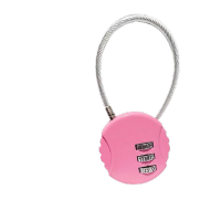 鸣固 防盗密码锁加长钢丝绳挂锁 头盔锁粉色绳长8 cm TS186988211