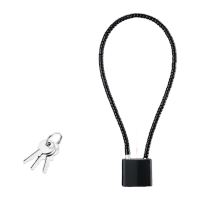 鸣固 钢丝绳挂锁 黑色总长38cm[锁住内高17厘米]不通开 配3钥匙 TS198984348