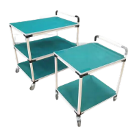 鸣固 防静电物料周转车 精益管多层分拣移动物料架 小推车多层架工具车 加厚二层推车500*400*750mm