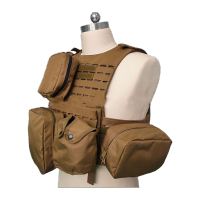 鸣固 森林消防多功能携行马甲阻燃轻量化单人快拆战术背心森林扑火背心卡其色单包款XXL TS109856812