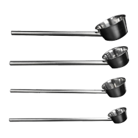 鸣固 不锈钢精悍圆柄汤勺 长柄储水勺 厨房舀水瓢 厚实耐摔水壳水舀储水瓢 直径16cm柄长35cm