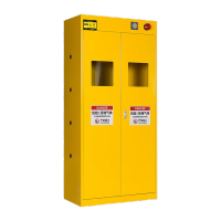 鸣固 气瓶柜安全柜防爆柜 黄色900*450*1900双瓶一代警报 TS081710929