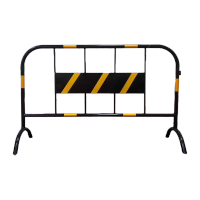 鸣固 镀锌铁马护栏交通道路隔离栏排队围栏[黄黑款]1*1.5米 带牌 TS131145441
