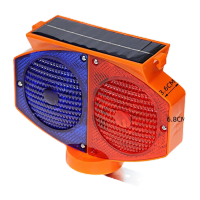 鸣固 太阳能警示爆闪灯 LED双面猫眼灯红蓝闪光路障灯夜间道路施工护栏灯路锥灯 螺丝固定款 TS160465162