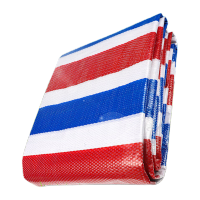 鸣固 彩条布三色防雨布防水塑料篷布工地装修防晒防潮防尘网[双面覆膜]加厚6*15米 TS166324000