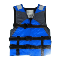鸣固 成人救生衣 牛津防汛救生衣应急救援水上漂流大浮力救生马甲 蓝色 TS103415218