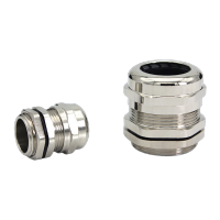 鸣固 黄铜镀镍金属防水接头M型固定密封电缆格兰头 电缆锁紧头 M32*1.5(18-25)